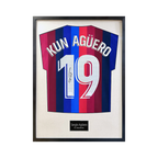 Sergio Agüero Signed Barcelona Shirt Standard Frame