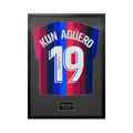 Sergio Agüero Signed Barcelona Shirt Standard Frame