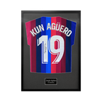 Sergio Agüero Signed Barcelona Shirt Standard Frame