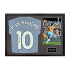 Sergio Agüero Signed Manchester City Shirt Classic Frame