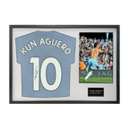 Sergio Agüero Signed Manchester City Shirt Classic Frame