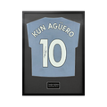 Sergio Agüero Signed Manchester City Shirt Standard Frame