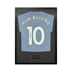 Sergio Agüero Signed Manchester City Shirt Standard Frame