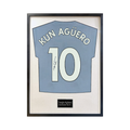 Sergio Agüero Signed Manchester City Shirt Standard Frame