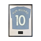 Sergio Agüero Signed Manchester City Shirt Standard Frame