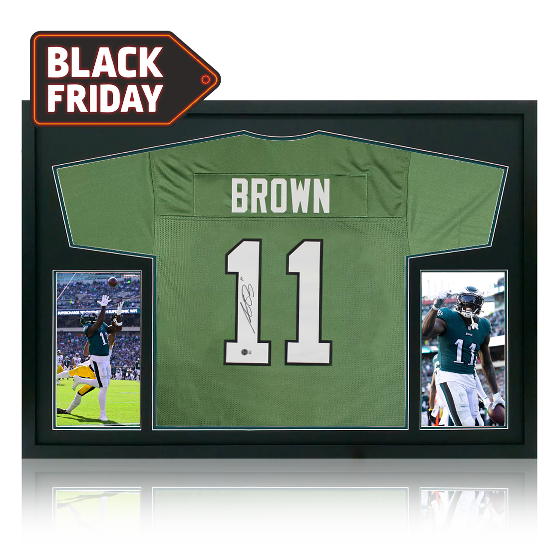 A.J. Brown Signed Philadelphia Eagles Jersey Display (Beckett)