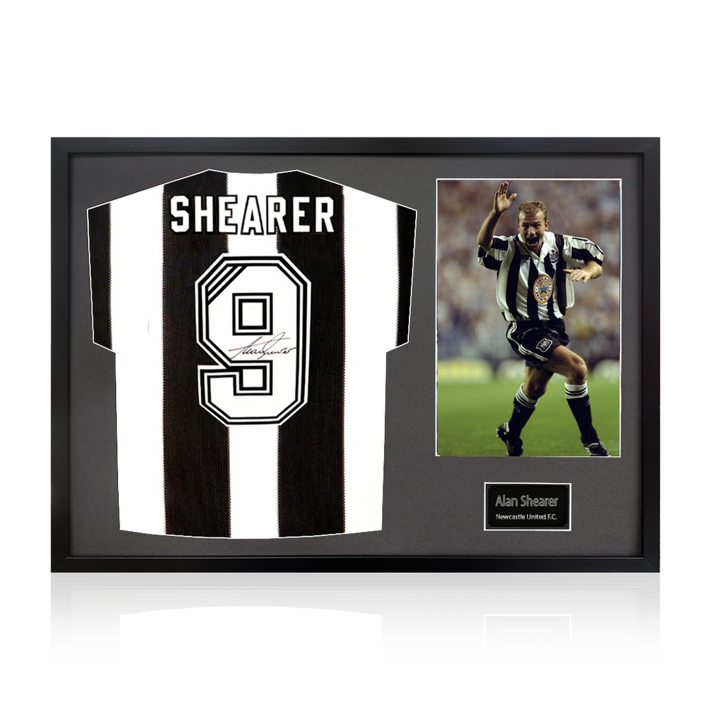 Alan Shearer Signed Retro Newcastle United Shirt Classic Frame