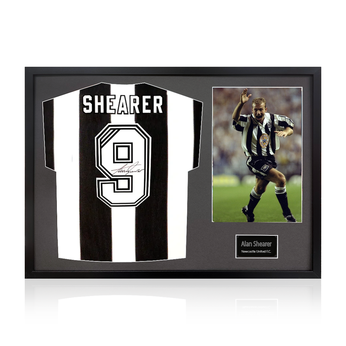 Alan Shearer Signed Retro Newcastle United Shirt Classic Frame