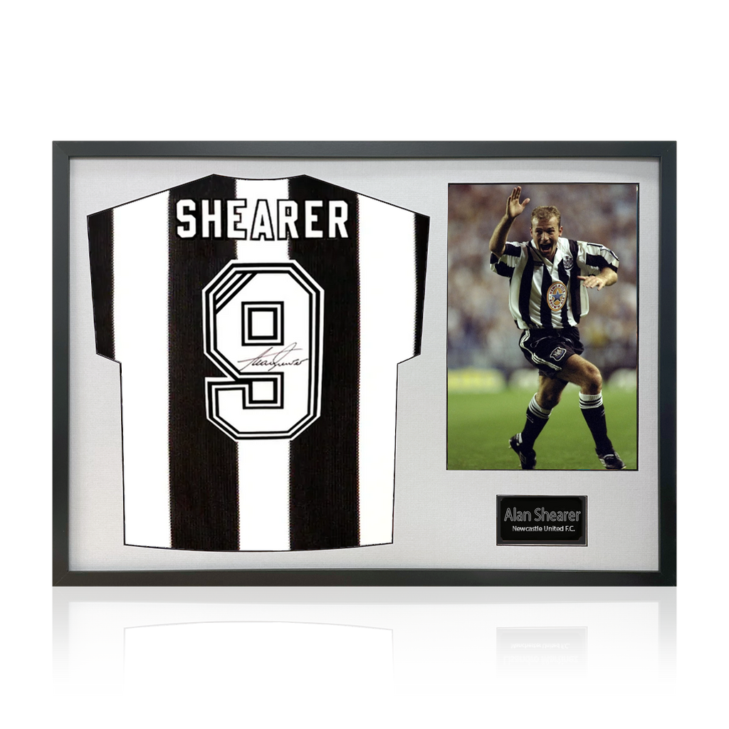 Alan Shearer Signed Retro Newcastle United Shirt Classic Frame