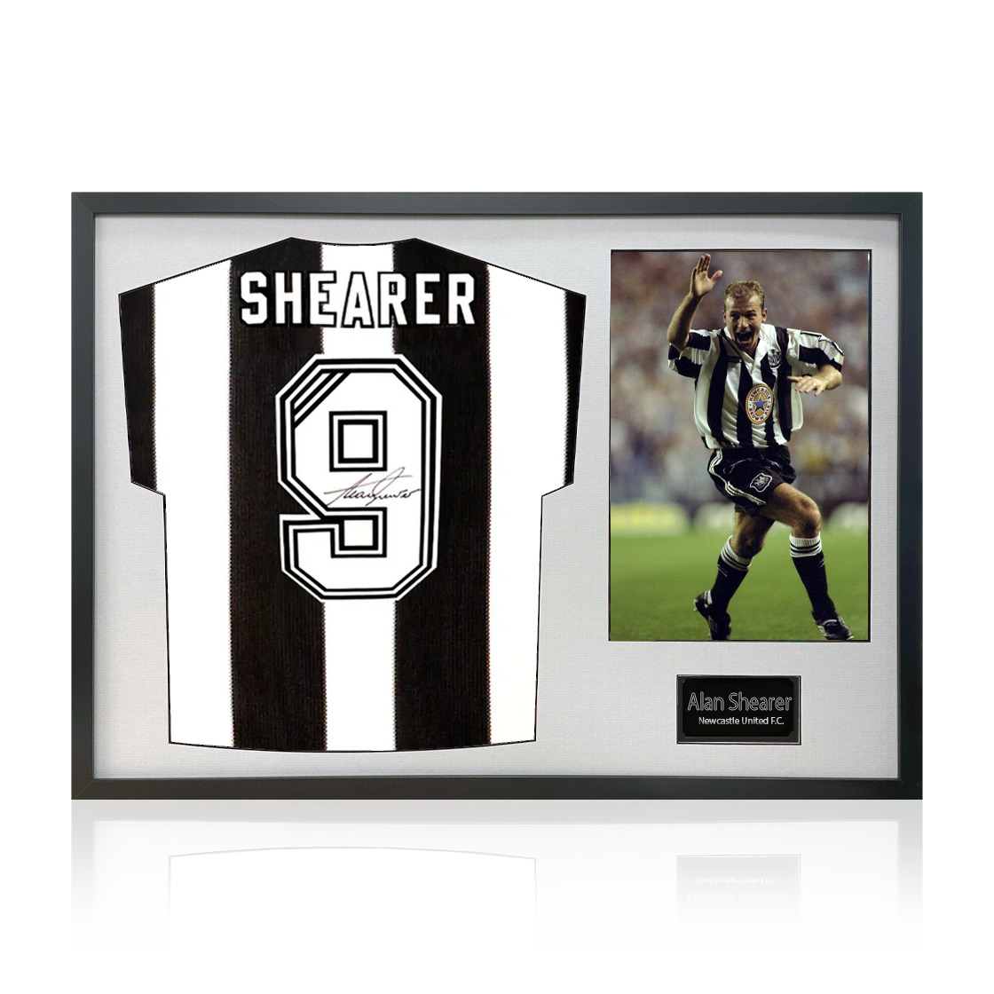 Alan Shearer Signed Retro Newcastle United Shirt Classic Frame