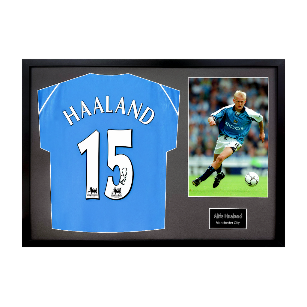 Alfie Haaland Signed Manchester City Shirt Classic Frame (ACG Cert)