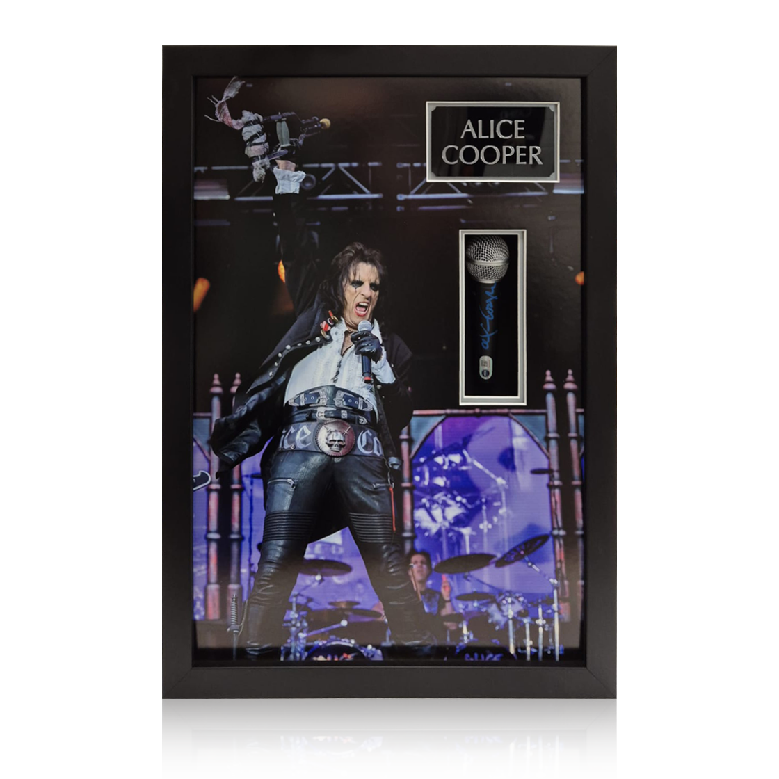 Alice Cooper Signed Microphone Iconic Frame (ACG Cert)