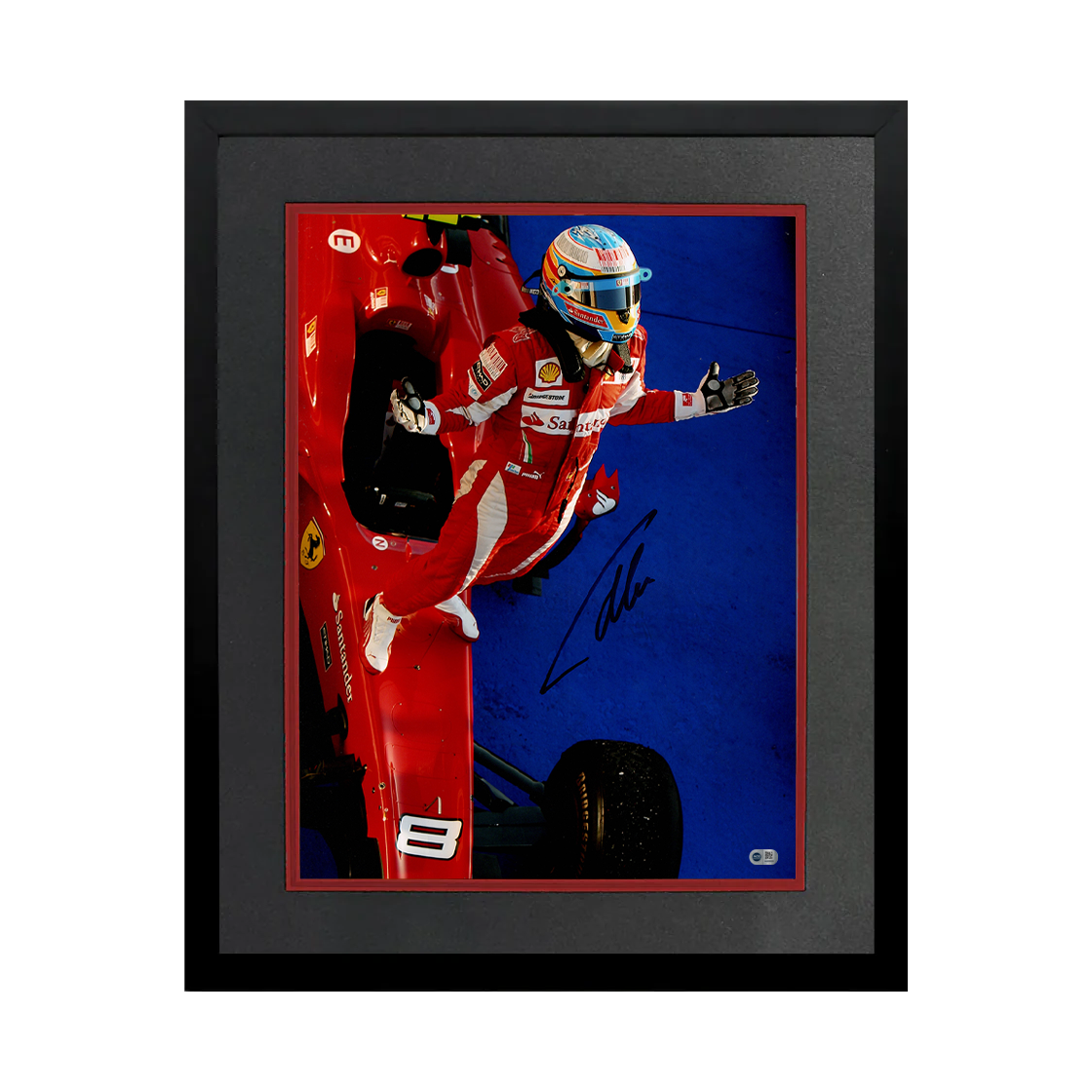 Fernando Alonso Signed 16x12 Image Deluxe Mount Frame (ACG Cert)