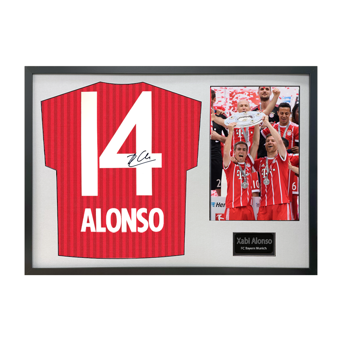 Xabi Alonso Signed Bayern Munich Shirt Classic Frame