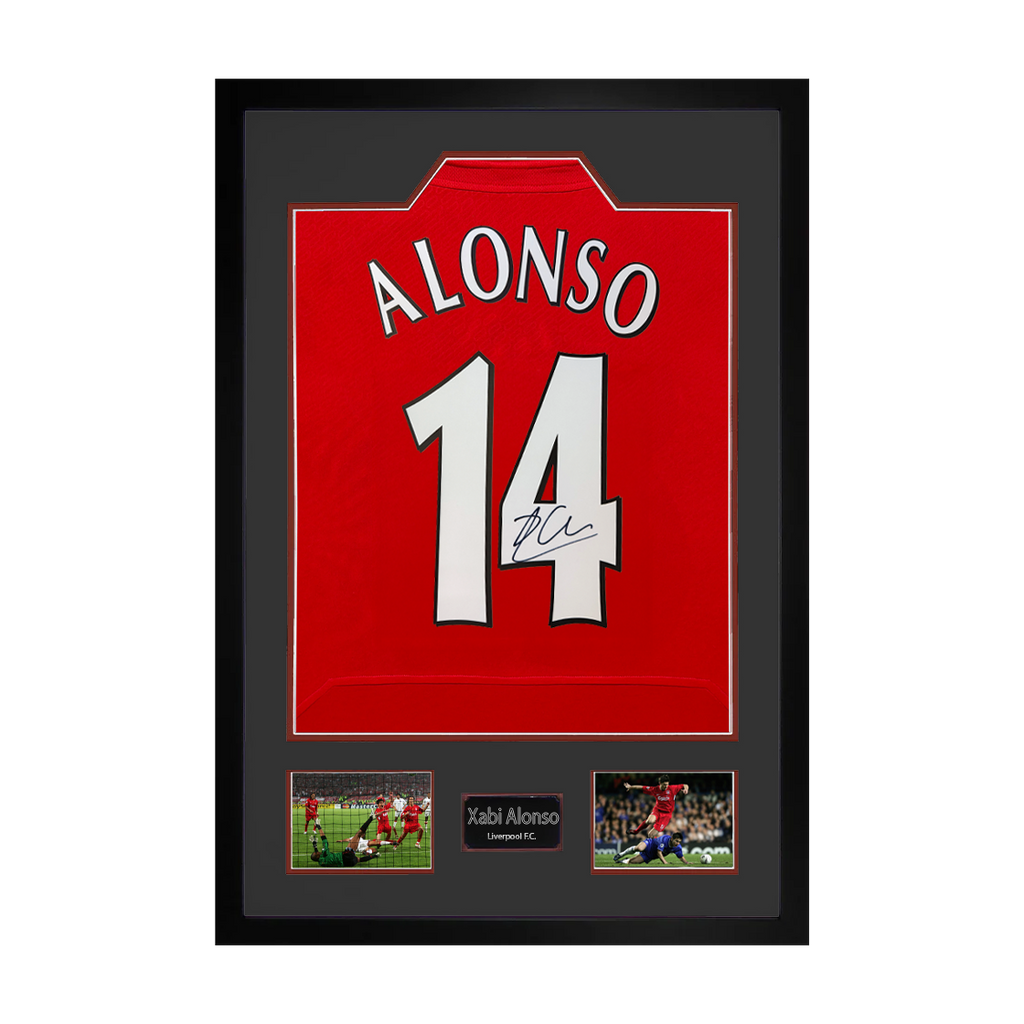Xabi Alonso Signed Liverpool Shirt Premium Frame