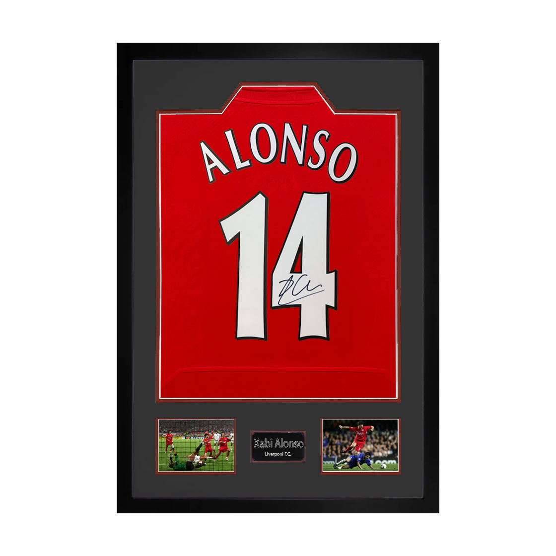 Xabi Alonso Signed Liverpool Shirt Premium Frame