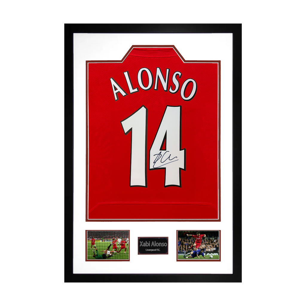 Xabi Alonso Signed Liverpool Shirt Premium Frame
