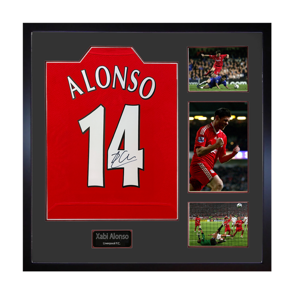 Xabi Alonso Signed Liverpool Shirt Elite Frame