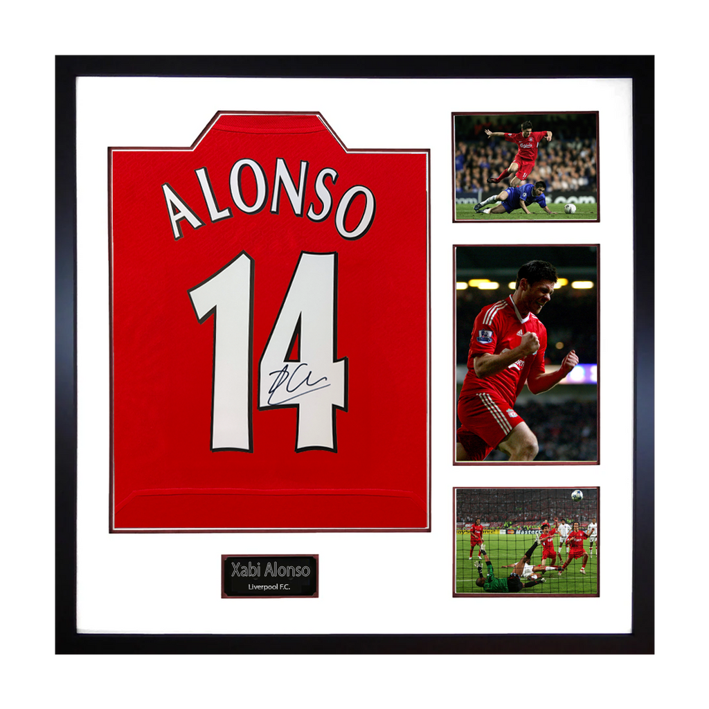 Xabi Alonso Signed Liverpool Shirt Elite Frame