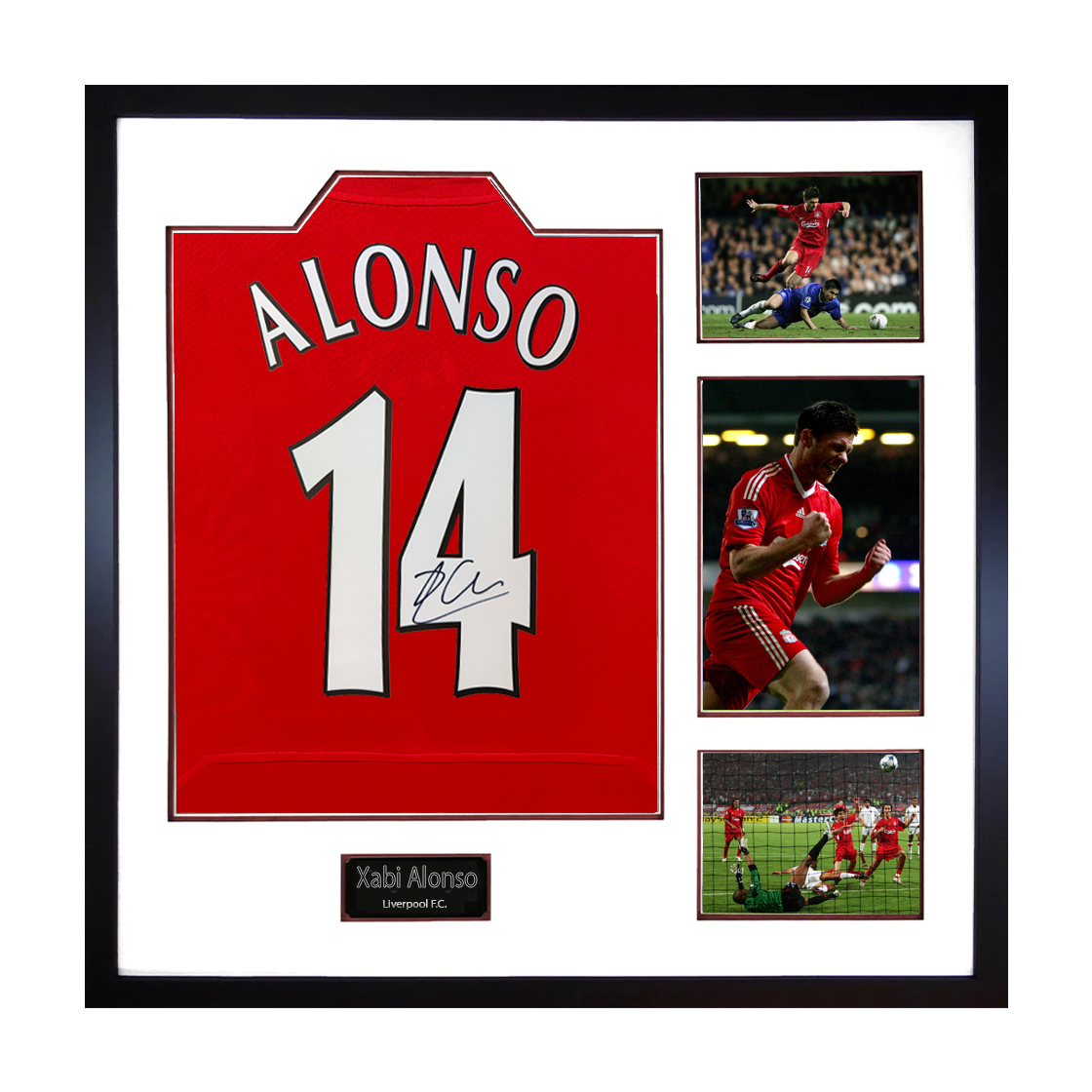 Xabi Alonso Signed Liverpool Shirt Elite Frame