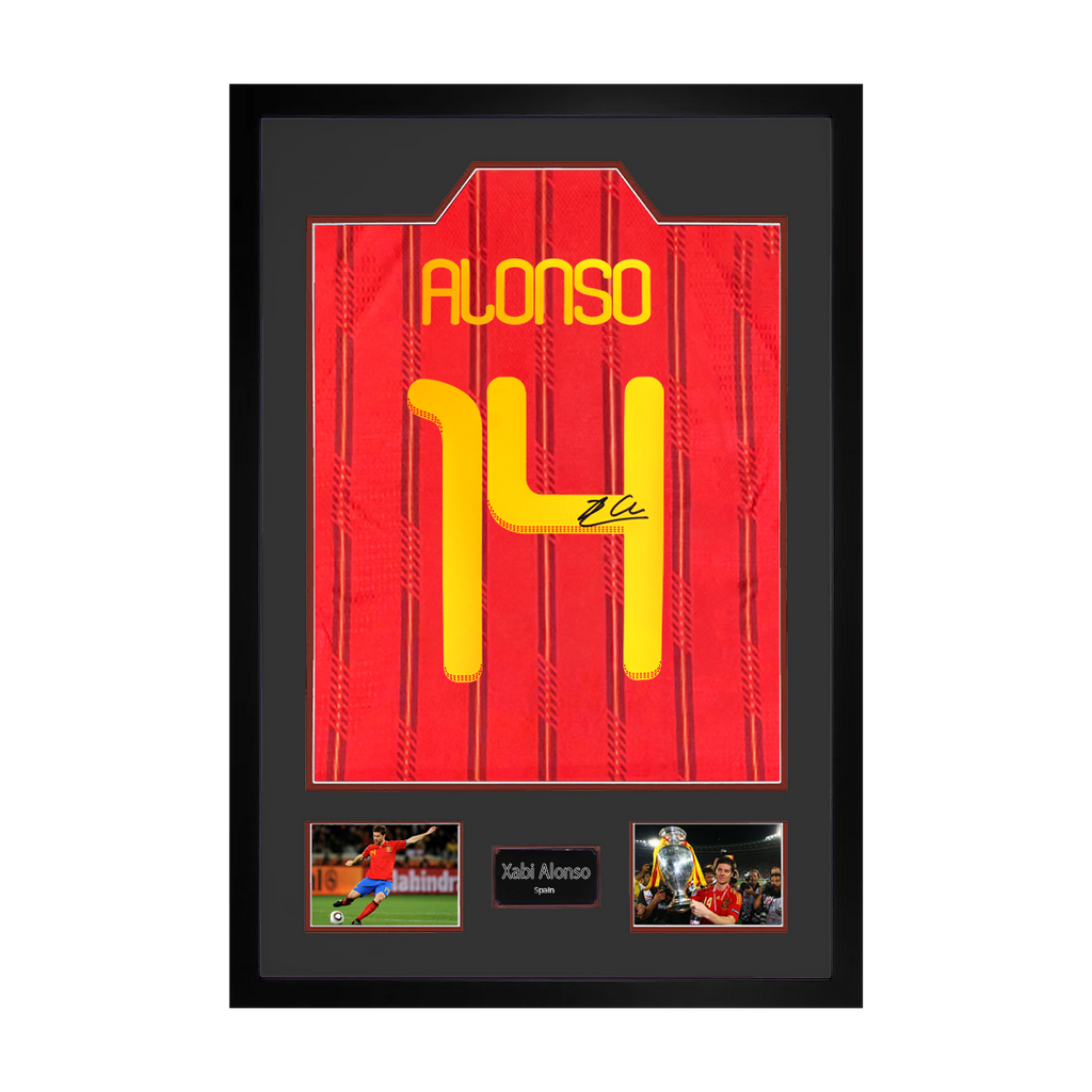 Xabi Alonso Signed Spain Shirt Premium Frame