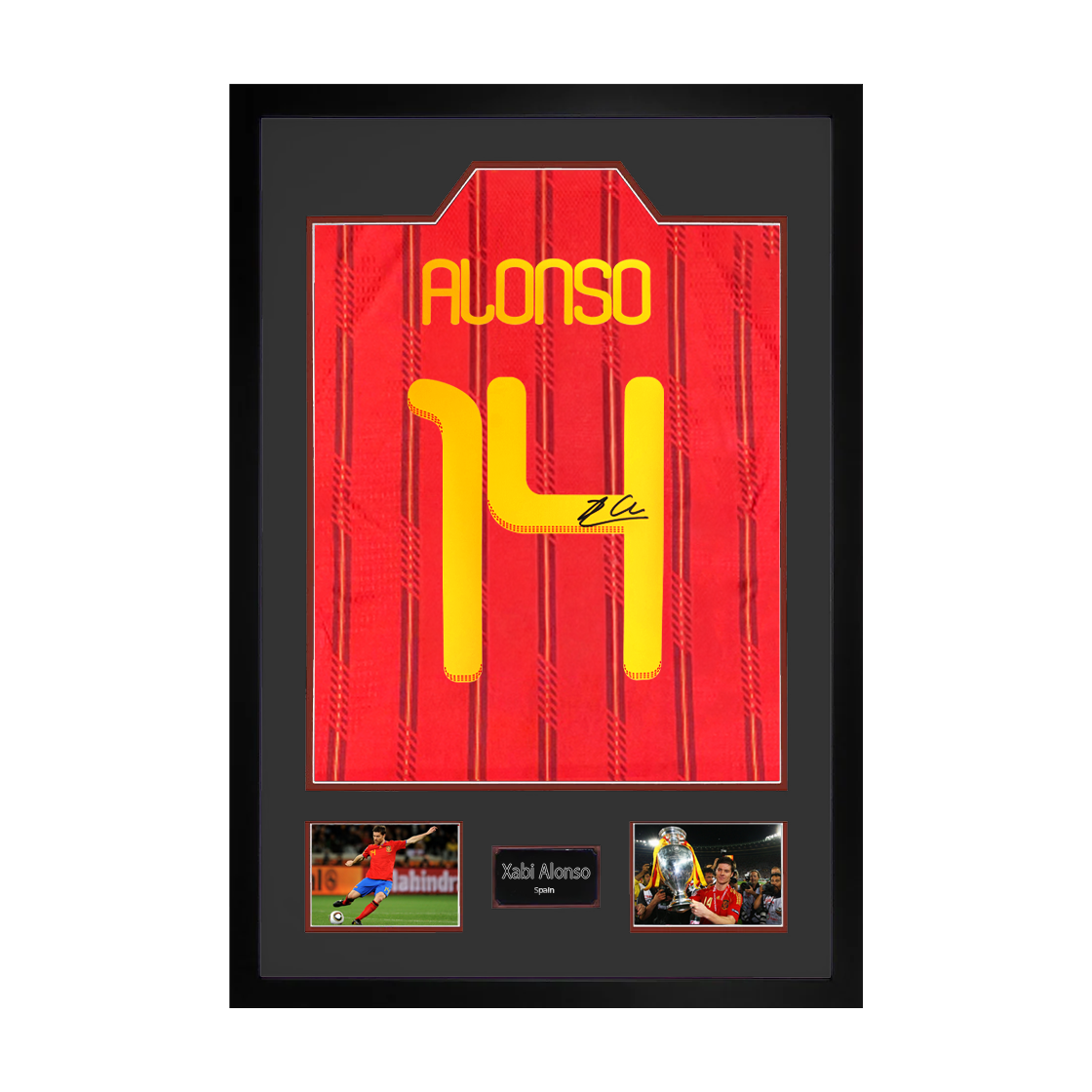 Xabi Alonso Signed Spain Shirt Premium Frame