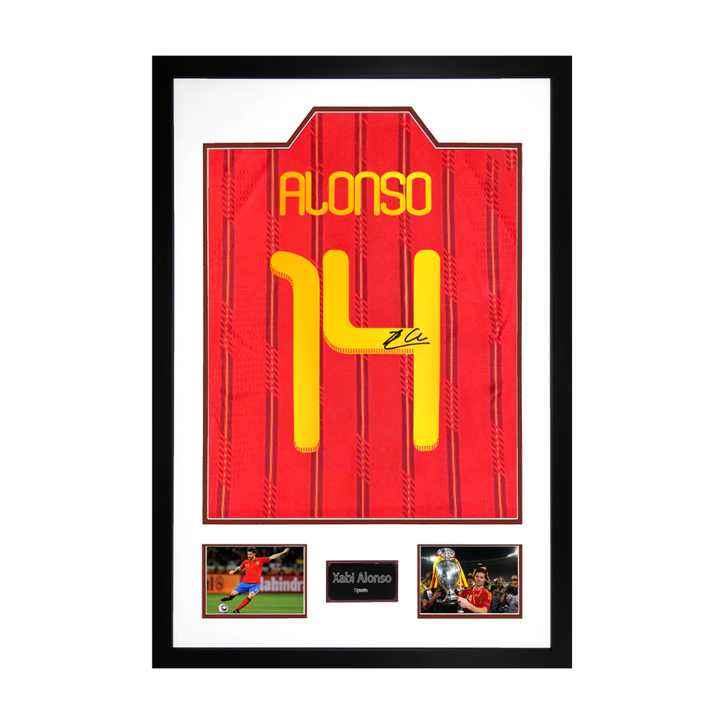 Xabi Alonso Signed Spain Shirt Premium Frame