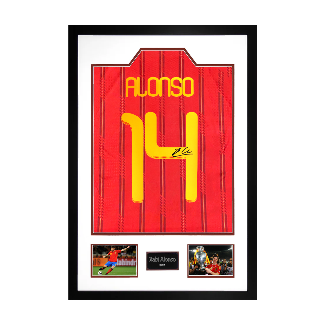 Xabi Alonso Signed Spain Shirt Premium Frame