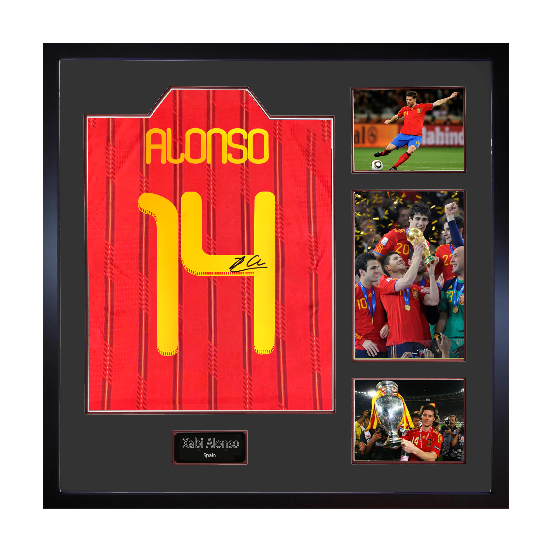 Xabi Alonso Signed Spain Shirt Elite Frame