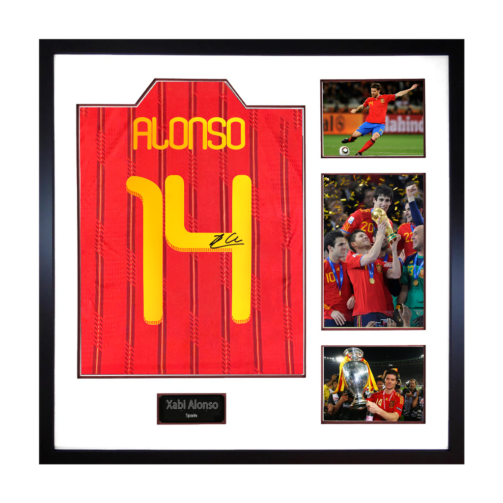 Xabi Alonso Signed Spain Shirt Elite Frame