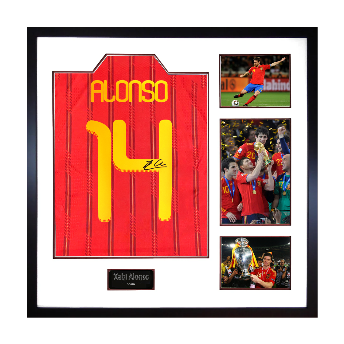 Xabi Alonso Signed Spain Shirt Elite Frame