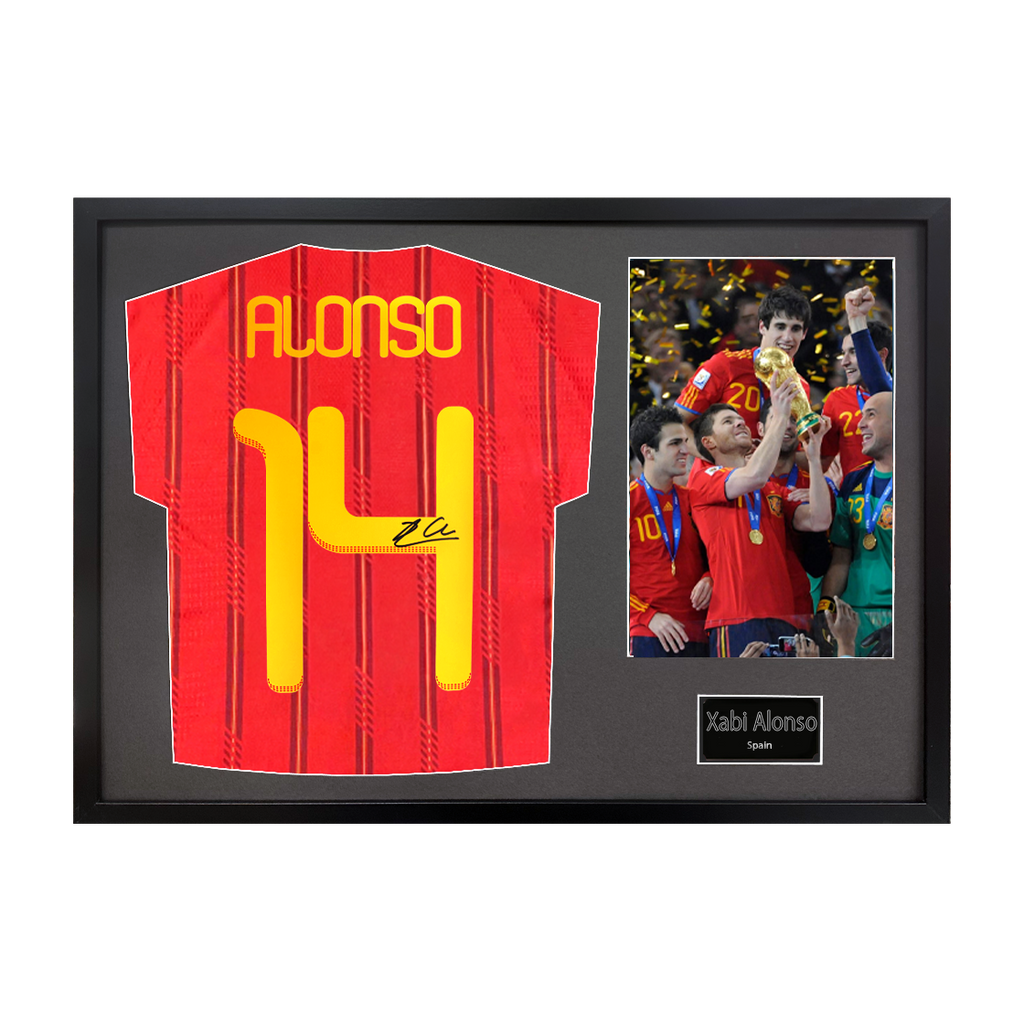 Xabi Alonso Signed Spain Shirt Classic Frame