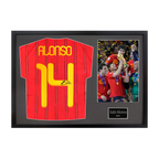 Xabi Alonso Signed Spain Shirt Classic Frame