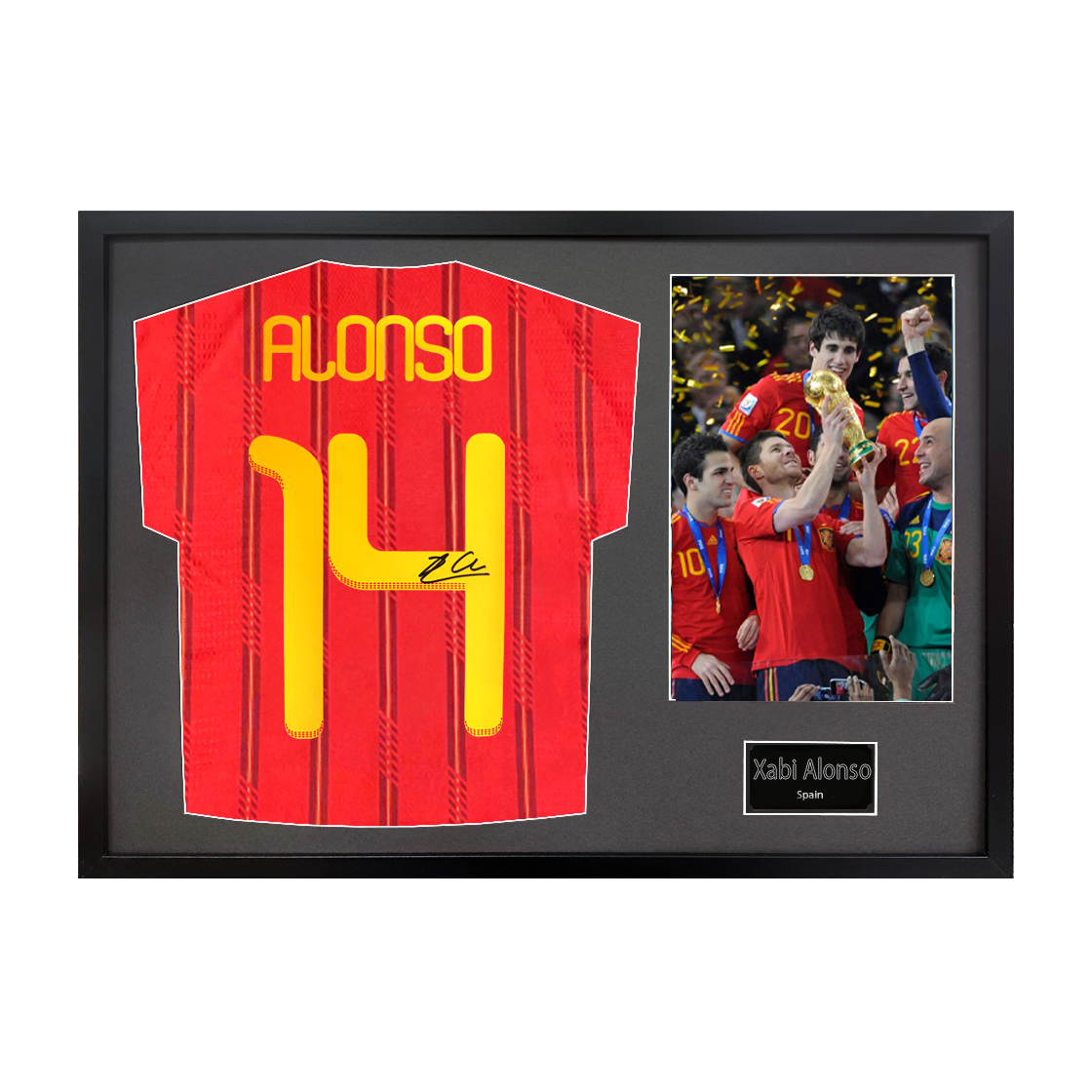 Xabi Alonso Signed Spain Shirt Classic Frame