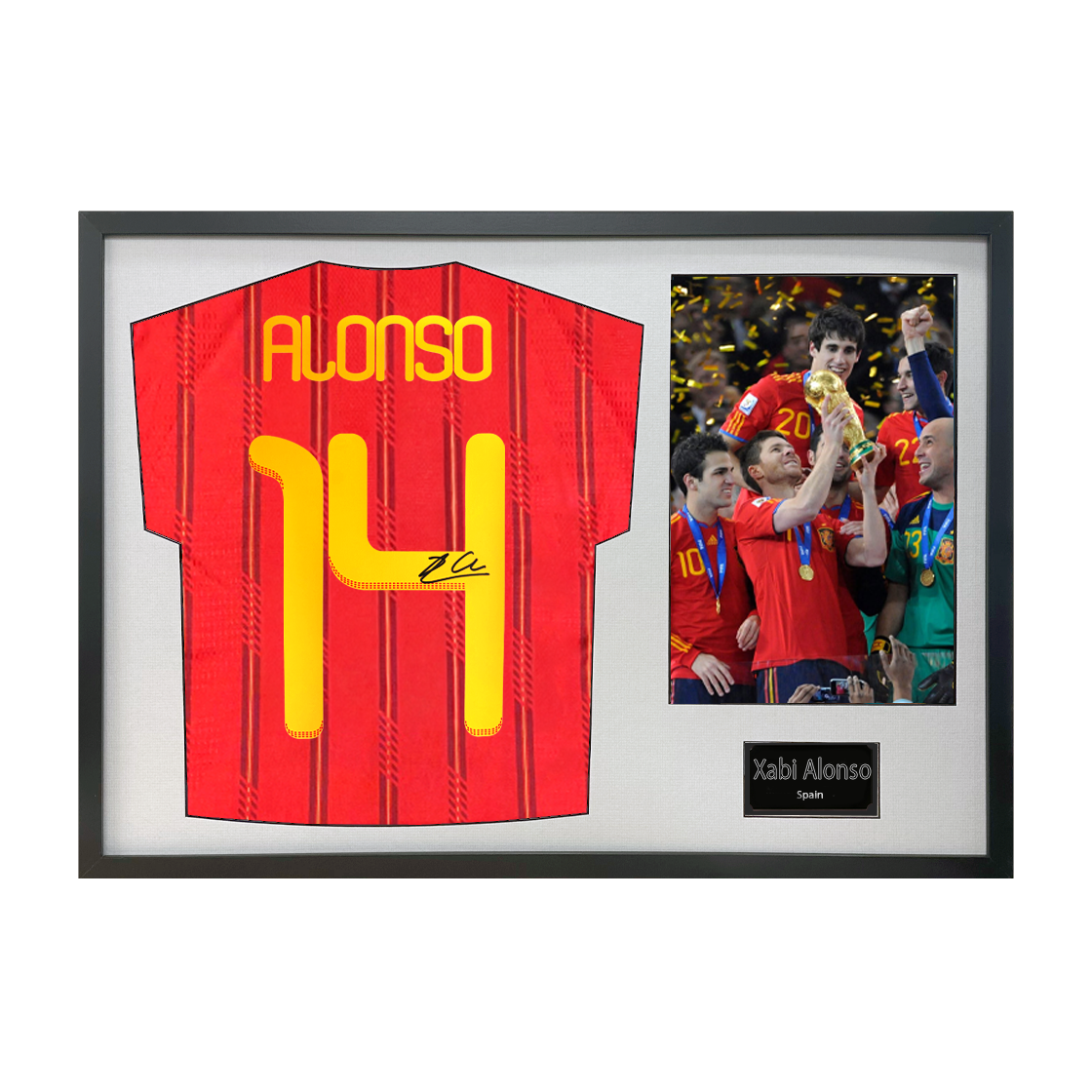 Xabi Alonso Signed Spain Shirt Classic Frame