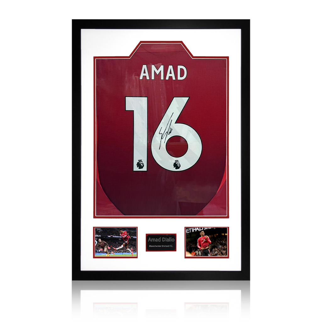 Amad Diallo Signed Manchester United Shirt Premium Frame (ACG Cert)