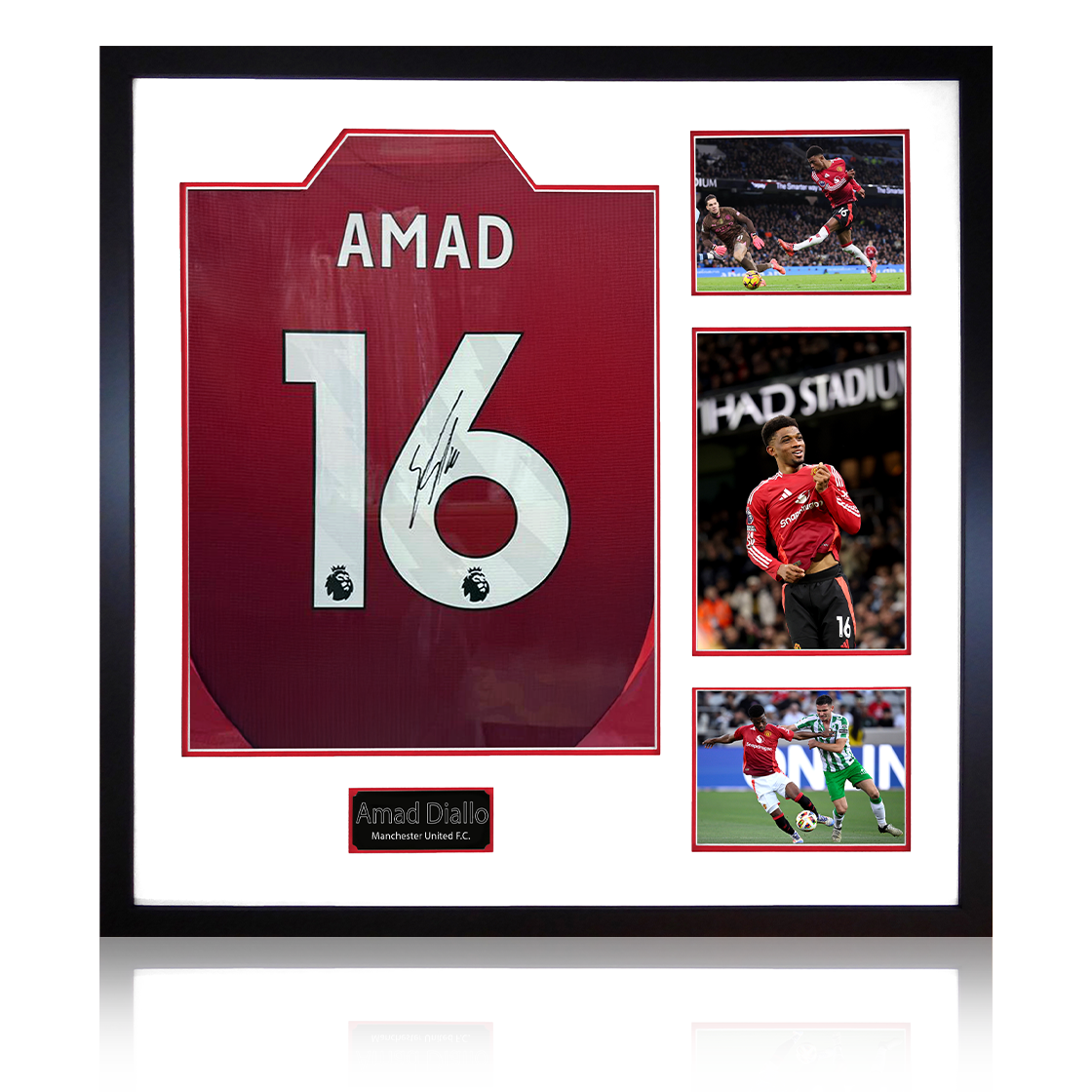 Amad Diallo Signed Manchester United Shirt Elite Frame (ACG Cert)