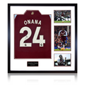 Amadou Onana Signed Aston Villa Shirt Elite Frame