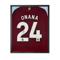 Amadou Onana Signed Aston Villa Shirt Compact Frame