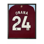 Amadou Onana Signed Aston Villa Shirt Compact Frame