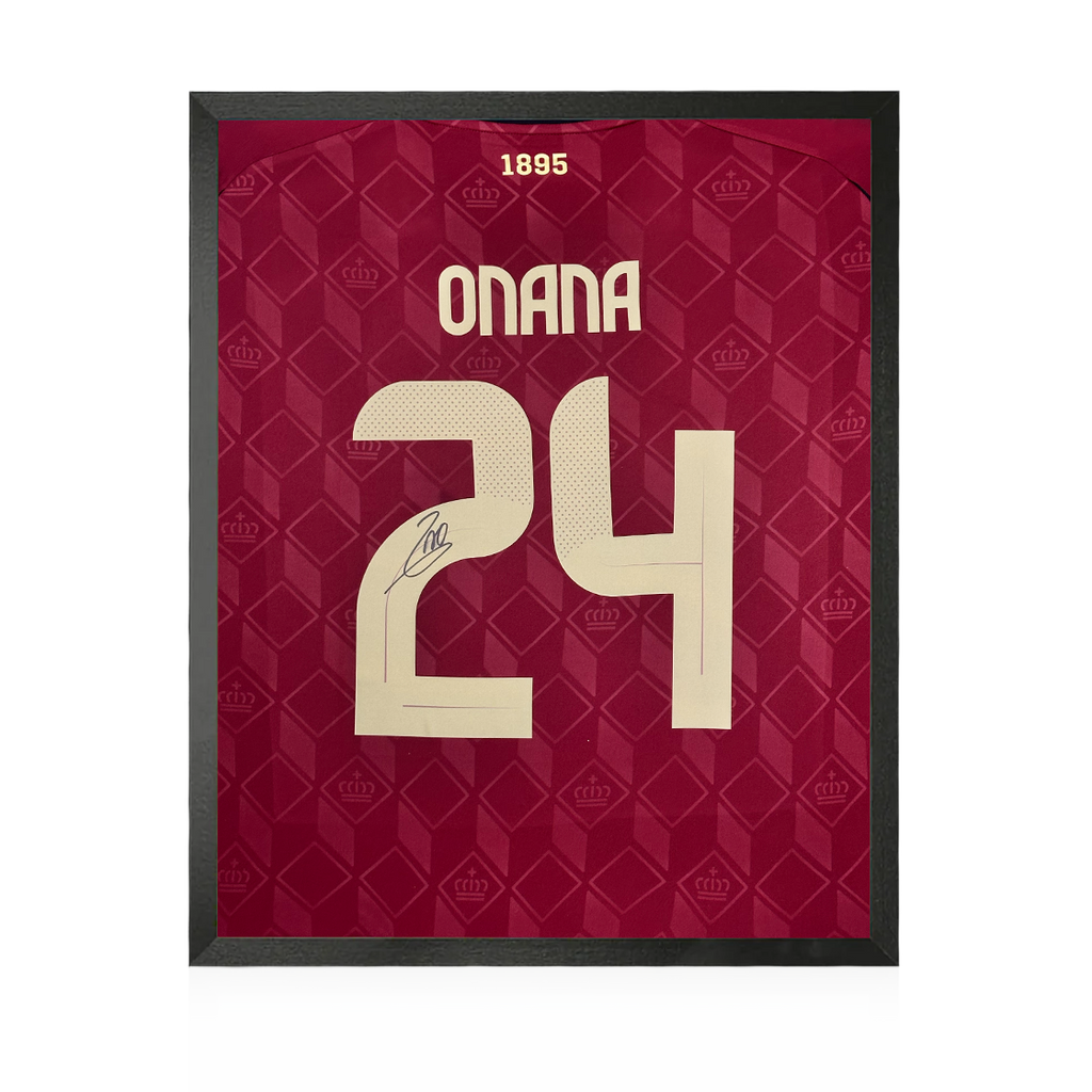 Amadou Onana Signed Belgium Shirt Compact Frame
