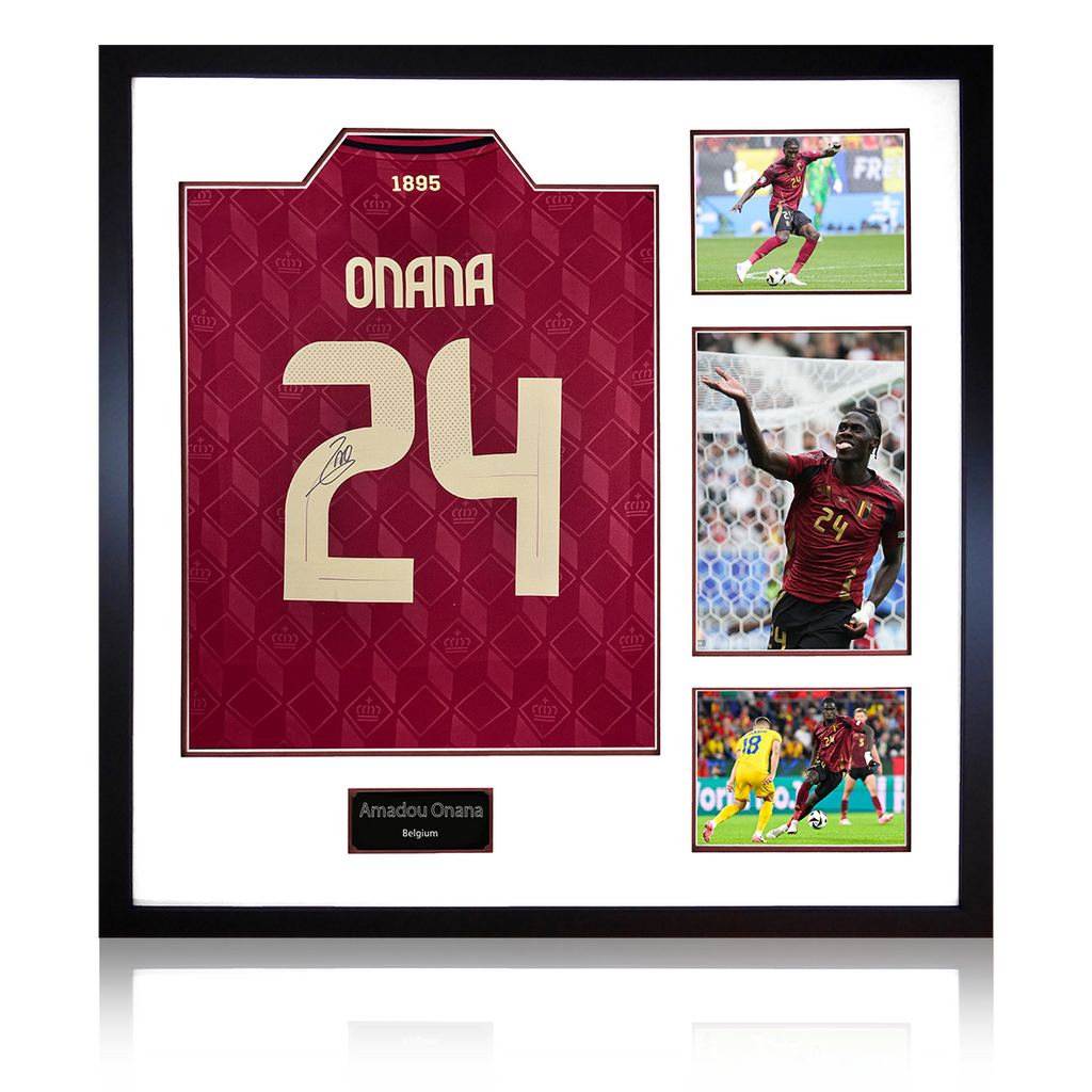 Amadou Onana Signed Belgium Shirt Elite Frame