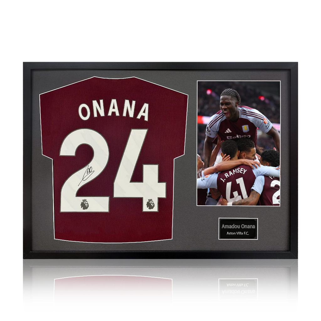 Amadou Onana Signed Aston Villa Shirt Classic Frame