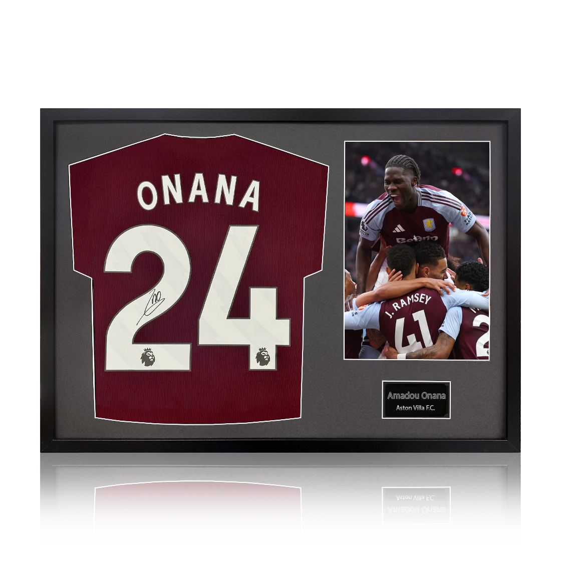 Amadou Onana Signed Aston Villa Shirt Classic Frame