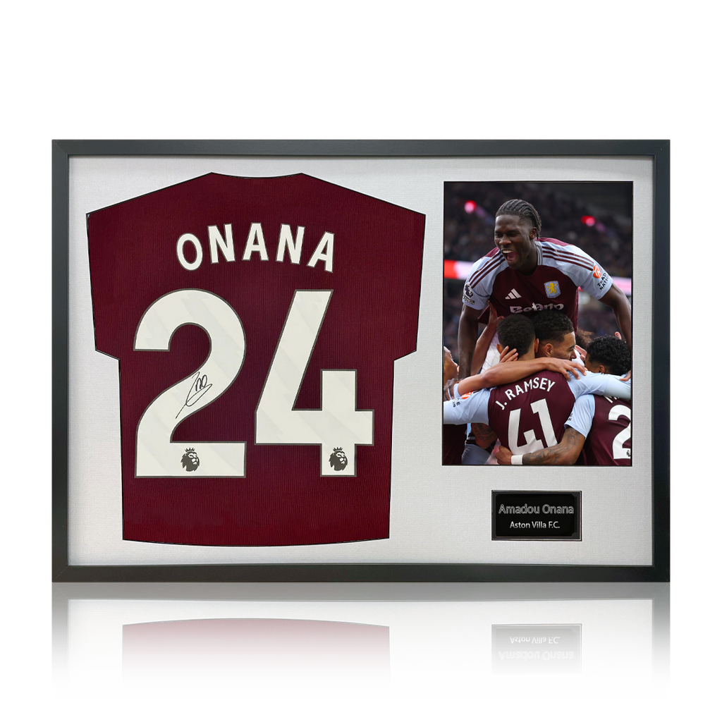 Amadou Onana Signed Aston Villa Shirt Classic Frame