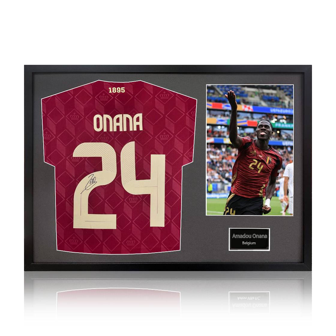 Amadou Onana Signed Belgium Shirt Classic Frame