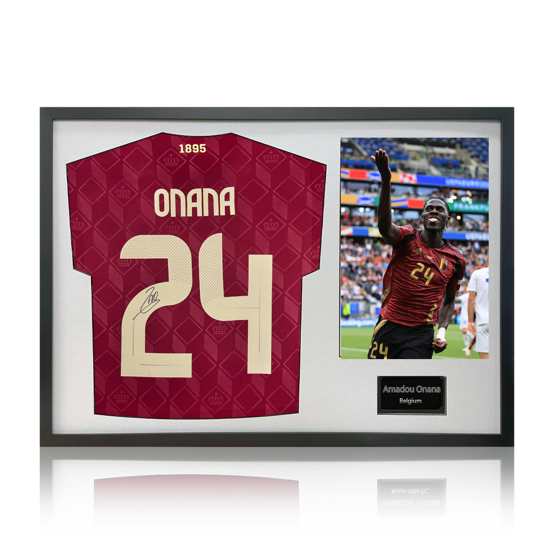Amadou Onana Signed Belgium Shirt Classic Frame