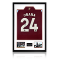 Amadou Onana Signed Aston Villa Shirt Premium Frame