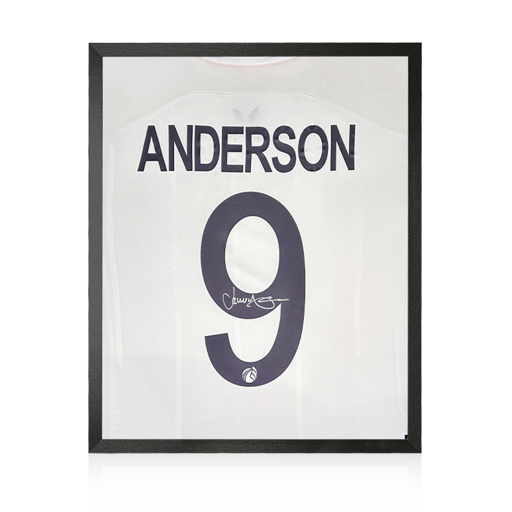 James Anderson Signed England Test Shirt Compact Frame