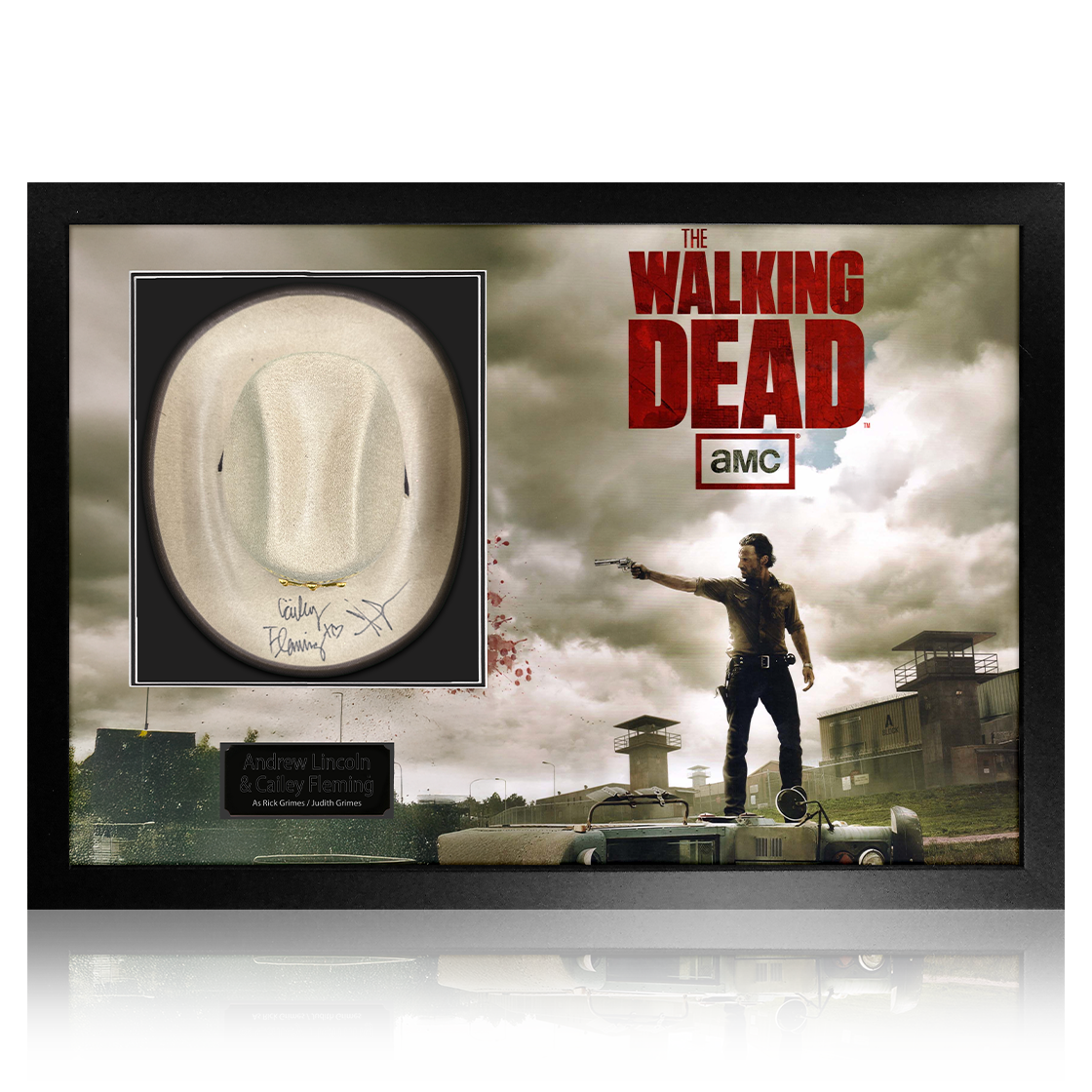 Andrew Lincoln & Cailey Fleming Signed The Walking Dead Image Premium Frame (PSA)